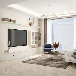 Meuble TV mural moderne en bois de luxe avec éclairage LED pour salon, hôtel, appartement, compatible avec les téléviseurs de 65 pouces et plus - Product Image 2