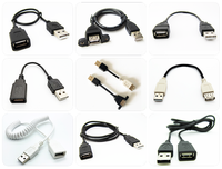 Cable de carga de datos personalizado 20cm 30cm USB 2,0 tipo a macho hembra cable de extensión USB cable de extensión de macho a hembra de 20cm y 30cm