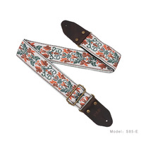 Nouveau Style Ethnique Vintage Exquis Jacquard Broderie Cuir Premium Sangle de Guitare