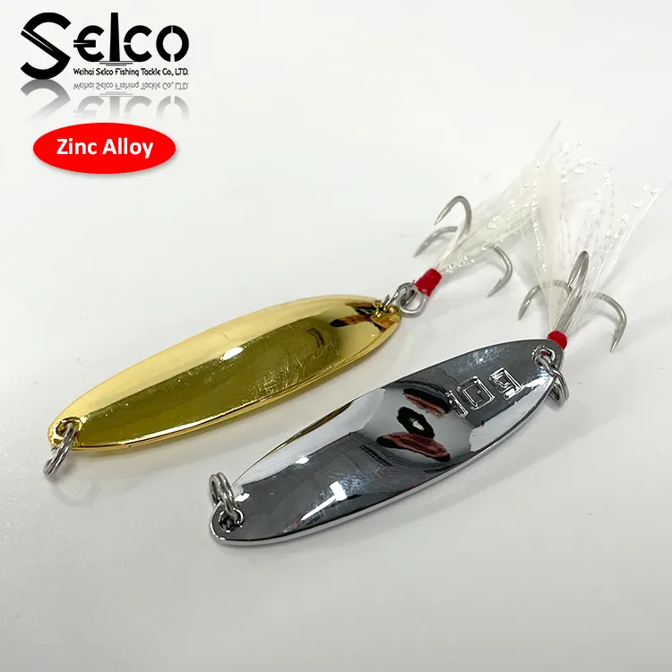 Selco haute qualité 5G/7G/10G en alliage de Zinc cuillère à truite leurre crochet de gabarit pêche en eau salée