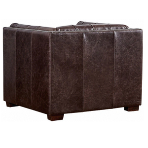 Sillón de Madera Resistente con Tapicería de Cuero, Acolchado Suave y Cómodo, Silla Clásica Elegante para Sala de Estar - Product Image 5