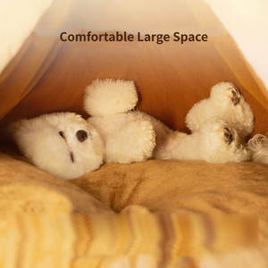 Gran oferta, nido de cueva para mascotas con diseño Floral plegable para interiores, tamaño XL, cama cómoda de felpa para mascotas de invierno, perros, gatos, oferta especial de Navidad - Product Image 2