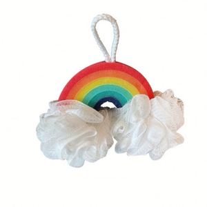 Rainbow Loofah Mesh Bath Flower Luxury Cartoon Loofah Rubbing Bath Towel Bubble Net <b>Shower</b> Flower Wholesale - Product Image 1