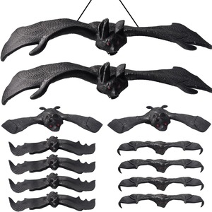 Chauves-souris vampires artificielles <span class=keywords><strong>Halloween</strong></span> fête faveurs décor à la maison atmosphère hantée accessoires suspendus effrayant effrayant TPR <span class=keywords><strong>Halloween</strong></span> chauves-souris - Product Image 2
