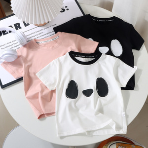 T-shirt a maniche corte per bambini in cotone coreano, tinta unita, per ragazzi, <span class=keywords><strong>maglietta</strong></span> base primaverile/estiva - Product Image 2