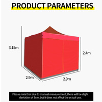 Carpa Plegable Portátil de Aluminio de una Sola Capa, Color Sólido, 3x3m, Impermeable y Resistente al Viento, para Uso en Exteriores