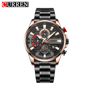 Montre à quartz CURREN 8415 pour homme, style dessin animé, sport, luxe, date, mouvement en alliage, acier inoxydable, mode affaires, antique, 3 ATM, 45 mm - Product Image 4