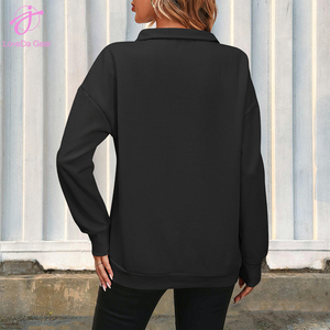 Loveda all'ingrosso <span class=keywords><strong>felpa</strong></span> alla moda Y2K <span class=keywords><strong>con</strong></span> collo semiaperto e Zip 1/4 ampia a manica <span class=keywords><strong>lunga</strong></span> Versatile - Product Image 2