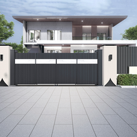 Portail chinois rétractable anti-collision en alliage d'aluminium à double ouverture pour cour de villa, multi-pliant, sans rail, automatique
