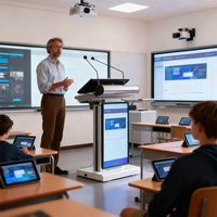 Podium multimédia intelligent à hauteur réglable avec écran tactile 32 "pour salle de classe et salle de conférence
