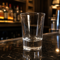 Verre à shot transparent à large ouverture de 65 ml, base lourde, pour dégustation de vodka et de tequila, fournisseur en gros
