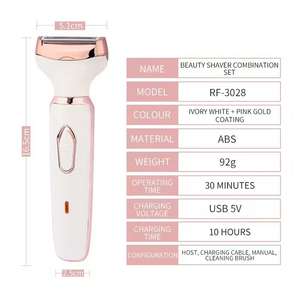 Set Multifunzione 4 in 1 per Depilazione Bikini, Epilatore Impermeabile per il Corpo, Rasoio Elettrico Ricaricabile Indolore per Donna - Product Image 6