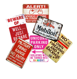 <span class=keywords><strong>Targhe</strong></span> Metalliche Personalizzate con Slogan di Avvertimento, Insegne <span class=keywords><strong>Vintage</strong></span> in Latta per Decorazione Murale - Product Image 3