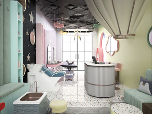 Comptoir d'affichage de Salon de Style de thème d'enfants conception artistique dessus de marbre éclairage de LED imperméable écologique personnalisable - Product Image 3