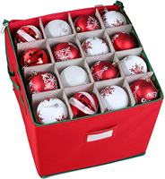 Boîte de rangement pliable en tissu avec couvercle, 64 compartiments, décoration de Noël, forme carrée, capacité 10-20L