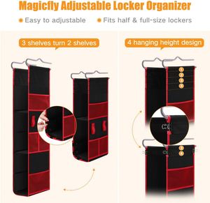 Custom 3-Shelf Adjustable Hanging Locker Organizer Foldable Locker Shelf Organizer with Mesh Pocket for School Work - Product Image 4