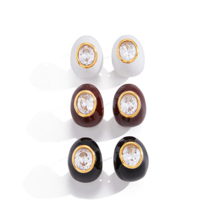 <b>Cuff</b> <b>Earrings</b> Geometric Zircon Bezel Setting Stainless Steel Everyday Wear - Product Image 5