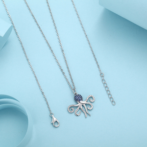 Collar de Lujo con Colgante de Pulpo Marino en Plata Esterlina 925 y Circón para Mujer, Joyería de Alta Gama de Gran Venta - Product Image 4