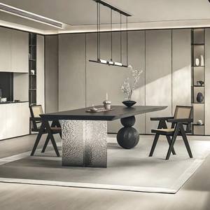 Meja teh desainer Wabi Stillwind, meja teh kayu solid dengan perubahan gradasi warna, meja kayu besar untuk ruang tamu. - Product Image 5