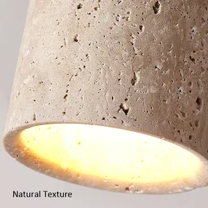 Wabi Sabi dekor tavan lambası fuaye balkon koridor sarı traverten Downlight E27 otel ev kalmak restoran mermer ışıkları - Product Image 6