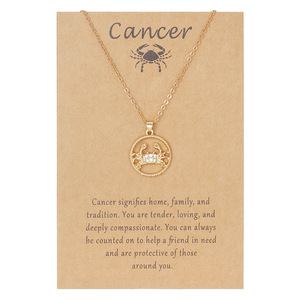 Collar con Constelación de Sagitario, Colgante de Aleación Dorada con Tarjeta, Joyería de Regalo para Uso Diario, Cadena de Clavícula de Acero Inoxidable - Product Image 5