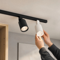 Spot LED magnétique 12W pour rail, luminaire de plafond en aluminium, éclairage sur rail moderne et réglable pour bureaux et bâtiments