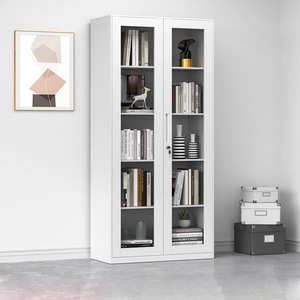 Trong suốt đôi cửa kính thép Tủ hồ sơ với bánh xe với khóa bụi và độ ẩm bảo vệ cho văn phòng lưu trữ - Product Image 5