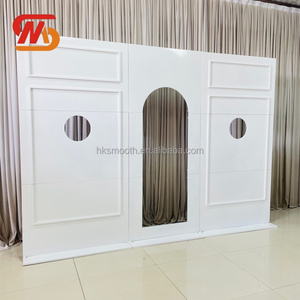 SMOOTH Metal White Wall <b>Backdrop</b> Popular Big Panel Arch <b>Stand</b> for Wedding Decoration Event Supplies - Product Image 2