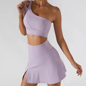 Conjunto <span class=keywords><strong>Deportivo</strong></span> para Mujer Lanyu, Falda-Pantalón de Golf de Cintura Alta, <span class=keywords><strong>Sujetador</strong></span> <span class=keywords><strong>Deportivo</strong></span> de Un Hombro, Talla <span class=keywords><strong>XL</strong></span>, Falda de Tenis Estampada, Conjunto de 2 Piezas, Pantalones Cortos Transpirables - Product Image 3