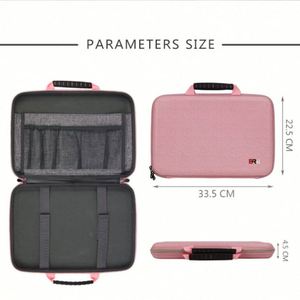 Sac pour ordinateur portable rose de luxe pour femmes, 14 pouces, en cuir, coque rigide, imperméable, sacoche de voyage pour affaires - Product Image 2