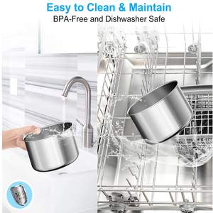 Alimentador silencioso de acero inoxidable <span class=keywords><strong>para</strong></span> perros y <span class=keywords><strong>gatos</strong></span> de alta calidad, dispensador de agua de circulación automático inalámbrico, <span class=keywords><strong>bebedero</strong></span> eléctrico de 2L - Product Image 5