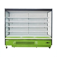Réfrigérateur commercial multi-étagères à froid libre pour supermarché, idéal pour l'affichage de boissons, produits laitiers et fruits