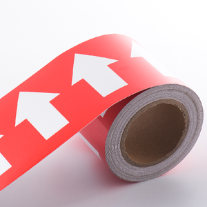 Precio de fábrica al por mayor TM3100 rojo + blanco 5cm * 50 m/rollo película de vinilo autoadhesiva acrílica PET no imprimible reflectante - Product Image 1