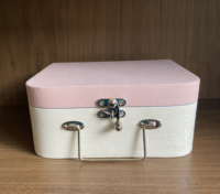 Valise personnalisée argentée pour bébé garçon boîte à souvenirs de naissance organisateur nouveau-né vêtements couverture douche valise coffret cadeau