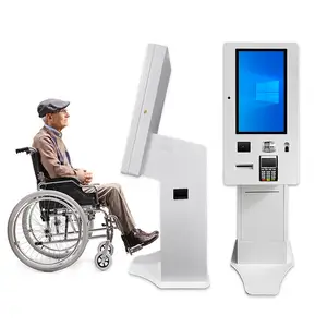 Government Building Civil Registration 21.5'' Self Service Kiosk Utility Payment Kiosk Terminal With Card Reader A4 Printing