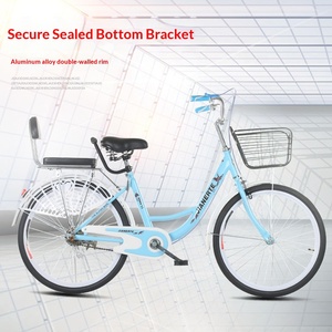 Vélo de ville vintage pour <span class=keywords><strong>femme</strong></span>, cadre rigide en acier au carbone, 24-26 pouces, <span class=keywords><strong>avec</strong></span> fourche à suspension, idéal pour les trajets quotidiens et les loisirs - Product Image 3