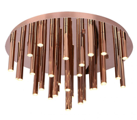 Personnalisable Moderne Luxe Rond Villa Pole Plafonnier Encastré MY9659 Acier Inoxydable LED Télécommande