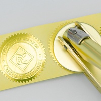 Sello Personalizado con Logotipo, de Acero, Fundido a Presión, de 40 mm, Redondo, para Bolsillo, con Grabado en Relieve