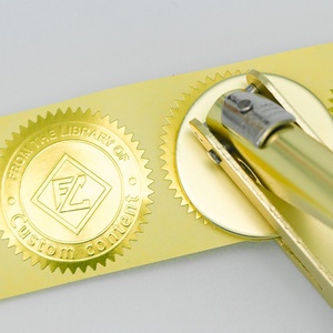 Personalized Custom LOGO Office Use Metal 40mm Pocket Personal Round Embossing Seal Embosser Embossed Stamp - Product Image 1