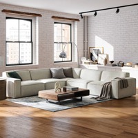 Ensemble de canapés sectionnels en forme de L de style européen moderne, avec éponge haute densité, design modulaire, meubles de salon avec ottoman