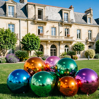 Boule miroir gonflable en PVC irisé personnalisée, sphère brillante suspendue pour la décoration d'événements intérieurs et extérieurs, mariages, fêtes, scènes