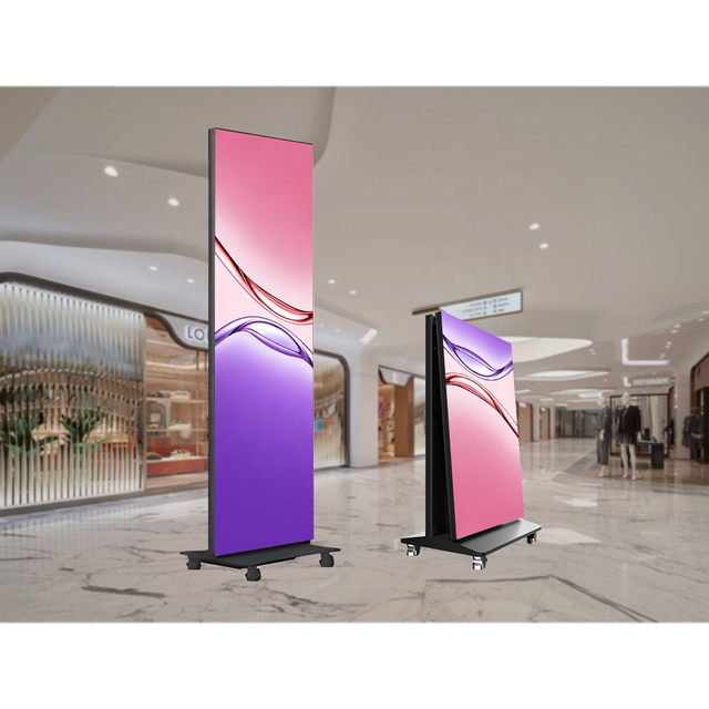 640x1920mm Indoor P2.5 GOB Foldable Mobile LED Poster Display with Animation for Shopping Mall Advertising Exhibitions