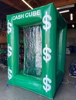 Prix usine Gonflable Cash Cube Booth Money Grab Machine Cash Vault Grabbber Gonflable Pour La Publicité D'événement