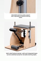 Silla de Pilates de Madera con Revestimiento de Microfibra, Silla Wunda Estable con Asas para Fisioterapia y Rehabilitación
