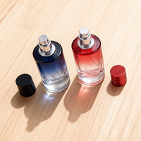 Emballage cosmétique personnalisé de luxe avec étiquette privée, couleurs dégradées, flacon en verre pour parfum, bouchon pulvérisateur à pompe