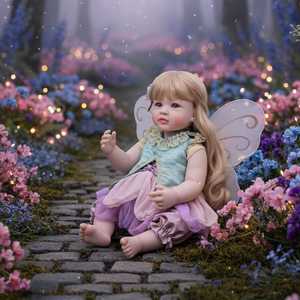 55cm renaissance poupée elfe papillon Simulation bébé poupée unisexe dessin animé jouet en plastique avec des cheveux blonds - Product Image 2