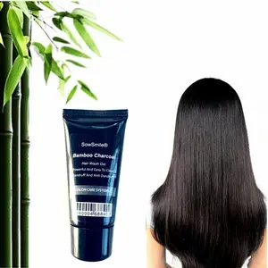 Nuovo Eco-Friendly di Bambù Del Carbone di Legna Nero Shampoo Cura Dei Capelli Scratch Forfora Rimuovere Lavare Pulito Grano Gel Fango