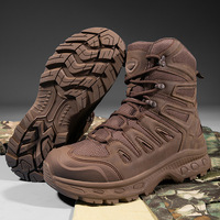 Bottes Mi-Montantes Marron Personnalisées Respirantes et Étanche en Cuir Anti-Perforation