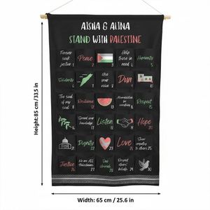 Cadeau islamique personnalisé, calendrier du Ramadan en toile Palestine, décoration - Product Image 4