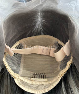 Perruque frontale en dentelle suisse HD sans colle, cheveux humains vierges européens, cuticules alignées, ondulation naturelle, mèches blondes - Product Image 2